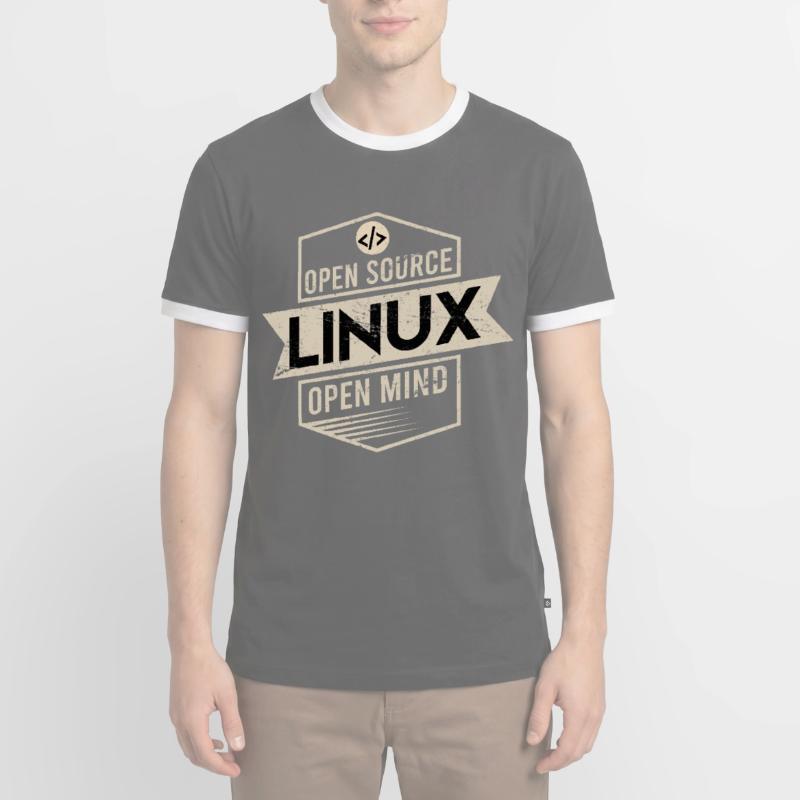 Système d’exploitation Open Source Open Mind Linux T-shirt contrasté Homme