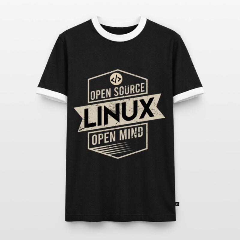 Système d’exploitation Open Source Open Mind Linux T-shirt contrasté Homme