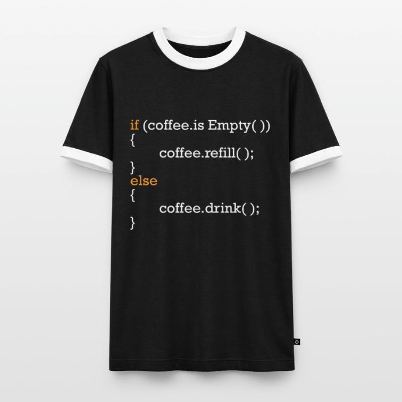 Programmer Coffee Joke Program Code Joke Men's Ringer Shirt