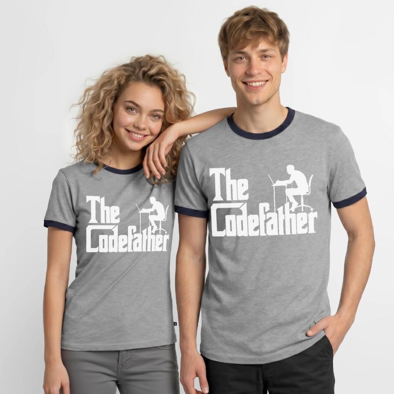 Code code développeur Codefather Spruch T-shirt contrasté Homme