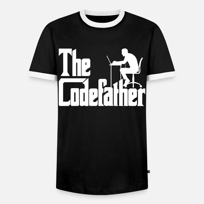 Programmierer Code Entwickler Codefather Spruch - Männer Kontrast-T-Shirt - Schwarz/Weiß