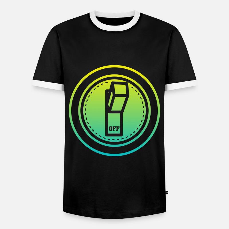 off button - Men's Ringer Shirt - black/white