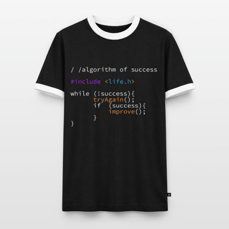 Code de programme algorithme de succès it développeur T-shirt contrasté Homme