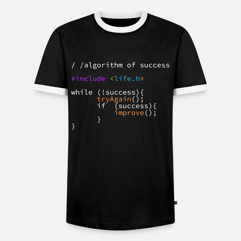 Code de programme algorithme de succès it développeur - T-shirt contrasté Homme - noir/blanc