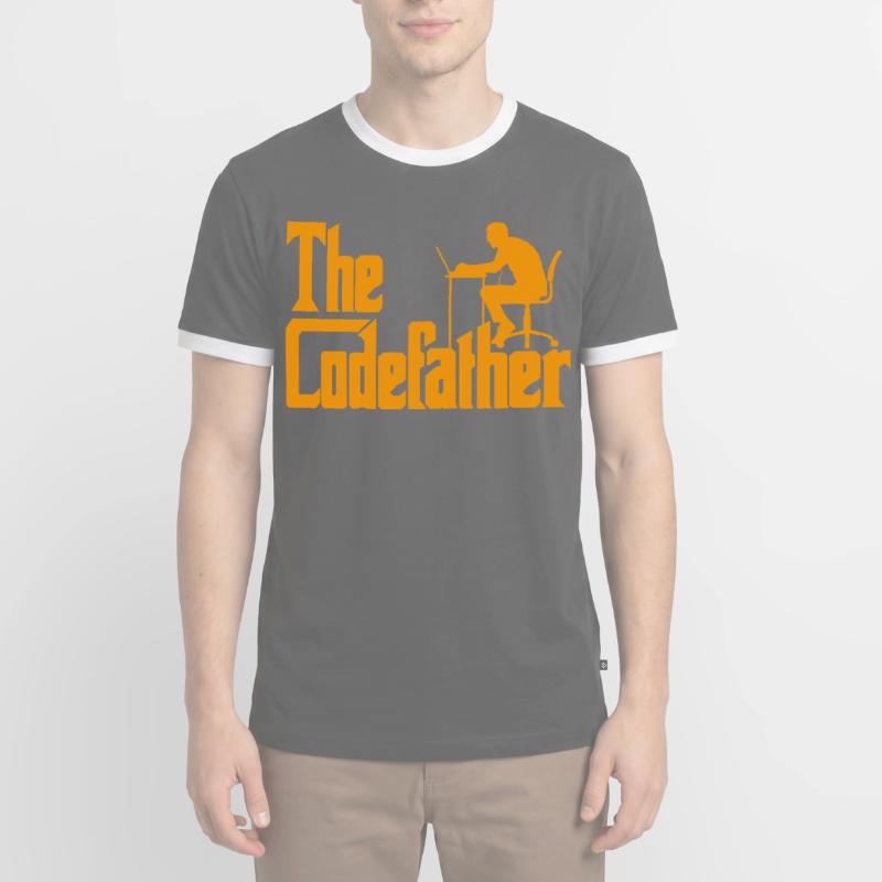 Developer Fun Saying The Codefather Coder Men's Ringer Shirt