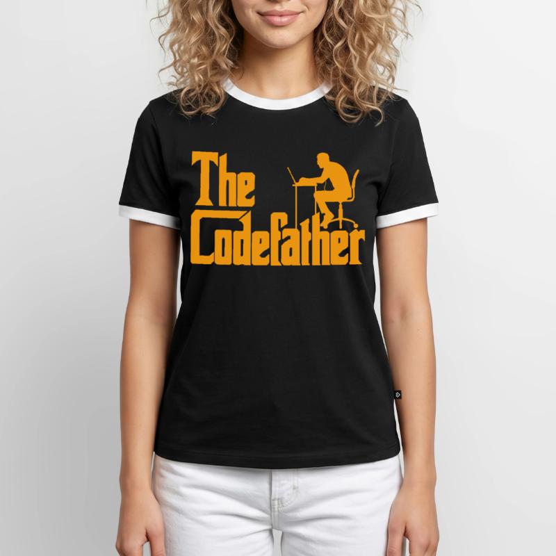 Developer Fun Saying The Codefather Coder Men's Ringer Shirt