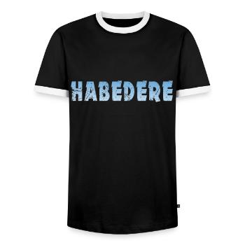 Habedere - Männer Kontrast-T-Shirt - Schwarz/Weiß - Vorne - AI Model Female 172 light (172cm) & AI Model Male 178 light (178cm)