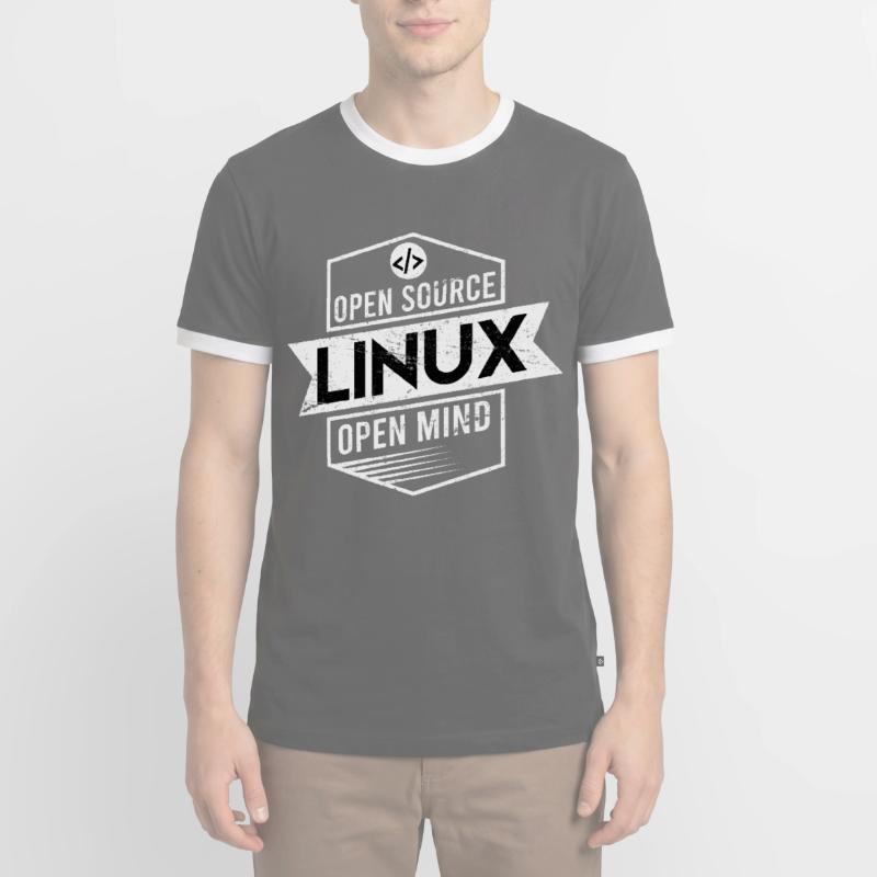 Programmeurs Linux cadeau open source T-shirt contrasté Homme