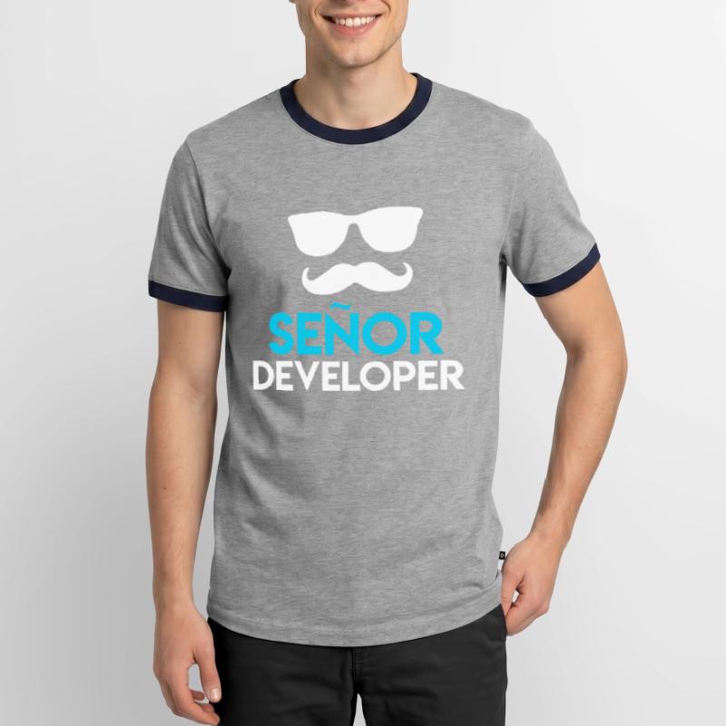 Senor Developer Computer Scientist Nerd Developer Men's Ringer Shirt