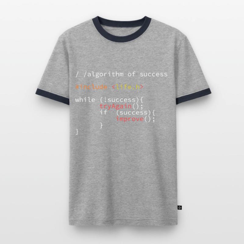 Algorithm of success Nerd Programmcode Entwickler Männer Kontrast-T-Shirt