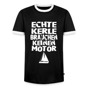 Echte kerle Segeln - Männer Kontrast-T-Shirt - Schwarz/Weiß - Vorne - AI Model Female 172 light (172cm) & AI Model Male 178 light (178cm)