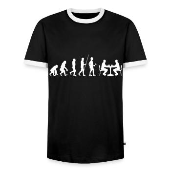 Poker - Männer Kontrast-T-Shirt - Schwarz/Weiß - Vorne - AI Model Female 172 light (172cm) & AI Model Male 178 light (178cm)
