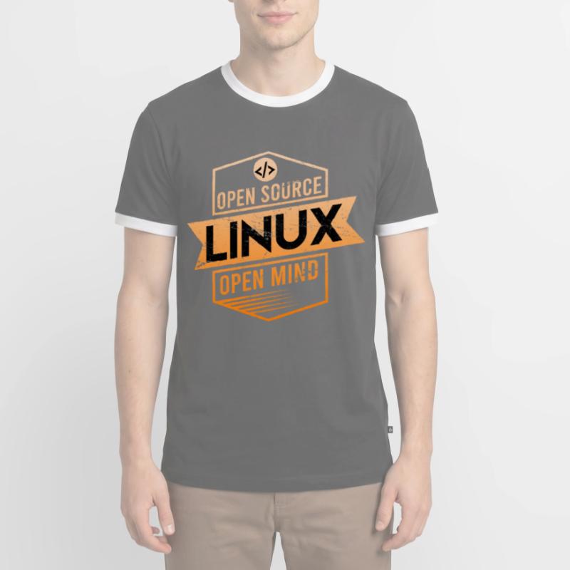 Linux Open Source Open Mind Betriebssystem Männer Kontrast-T-Shirt