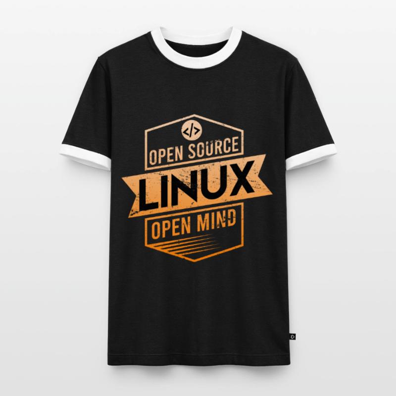 Linux Open Source Open Mind Betriebssystem Männer Kontrast-T-Shirt