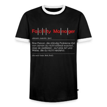 Caretaker saying caretaker gift meaning - Men's Ringer Shirt - black/white - Front - AI Model Female 172 light (172cm) & AI Model Male 178 light (178cm)