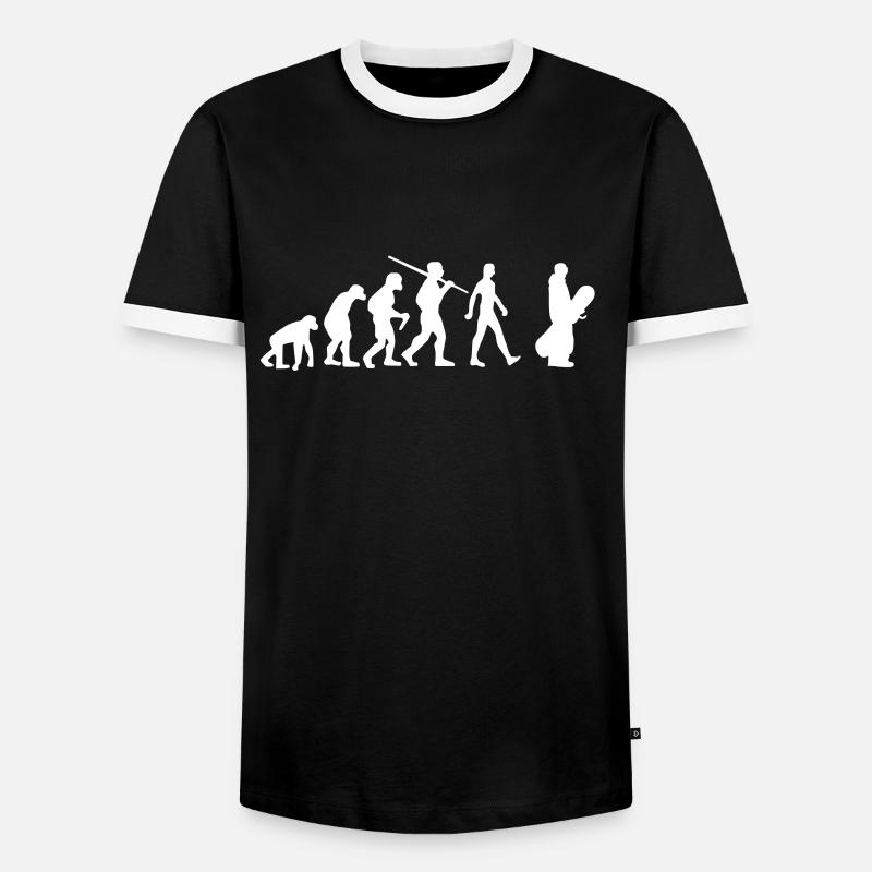 Snowboarder evolution snowboard - Men's Ringer Shirt - black/white