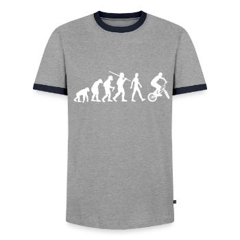 Vélo BMX Evolution BMX - T-shirt contrasté Homme - gris/marine  - Devant - AI Model Female 172 light (172cm) & AI Model Male 178 light (178cm)