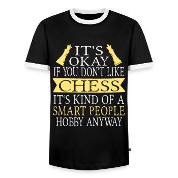 Chess - T-shirt contrasté Homme - noir/blanc - Devant - AI Model Female 172 light (172cm) & AI Model Male 178 light (178cm)