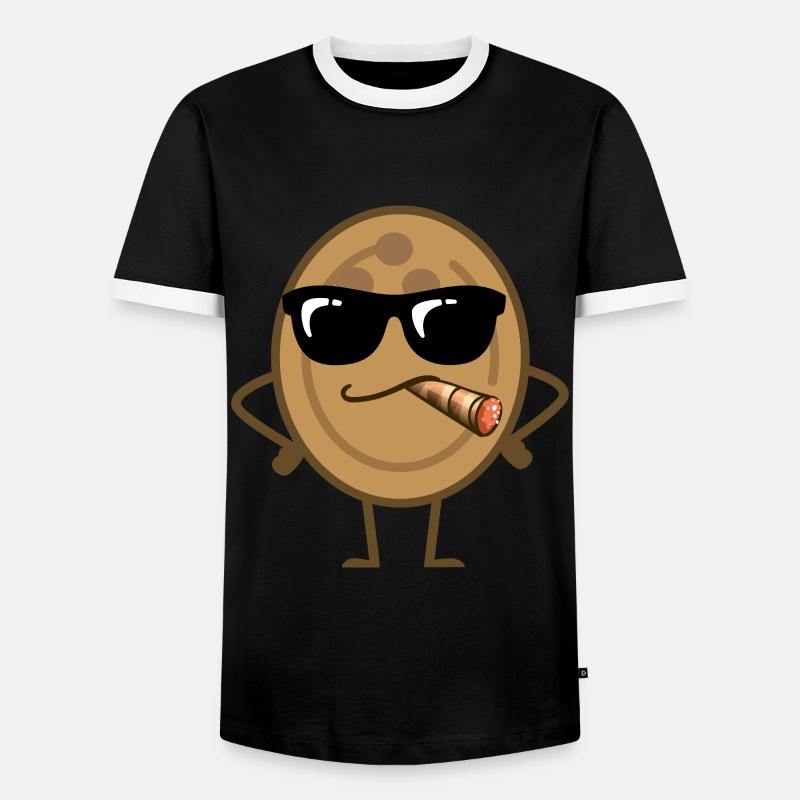 Cool coconut - Men's Ringer Shirt - black/white