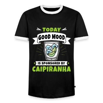 Caipirinha - Today Good mood - Männer Kontrast-T-Shirt - Schwarz/Weiß - Vorne - AI Model Female 172 light (172cm) & AI Model Male 178 light (178cm)