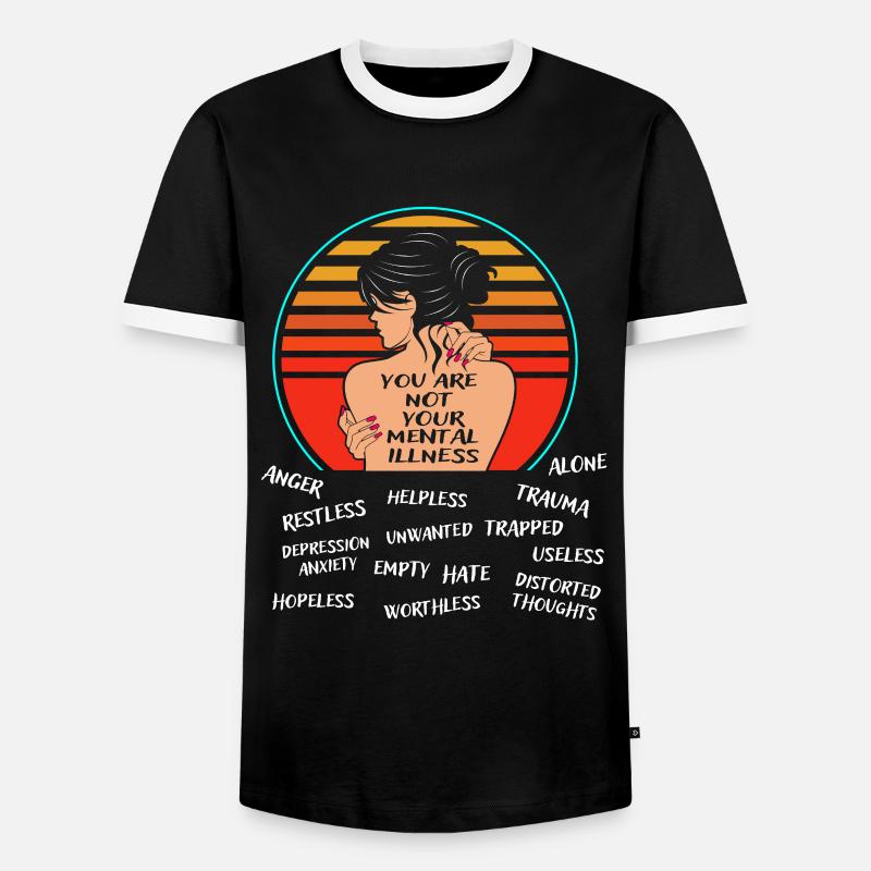 depression - Men's Ringer Shirt - black/white