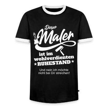 Maler Lackierer Rente Ruhestand Rentner Spruch - Männer Kontrast-T-Shirt - Schwarz/Weiß - Vorne - AI Model Female 172 light (172cm) & AI Model Male 178 light (178cm)