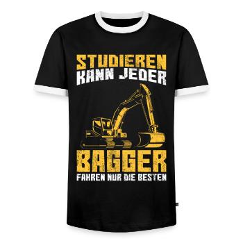 Studieren kann jeder Bagger fahren nur die Besten - Männer Kontrast-T-Shirt - Schwarz/Weiß - Vorne - AI Model Female 172 light (172cm) & AI Model Male 178 light (178cm)