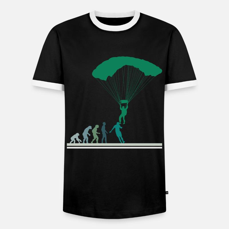 Fallschirmspringer Evolution Fallschirm Skydiving - Männer Kontrast-T-Shirt - Schwarz/Weiß