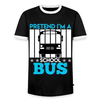 Bus saying bus driver bus driver gift - Men's Ringer Shirt - black/white - Front - AI Model Female 172 light (172cm) & AI Model Male 178 light (178cm)