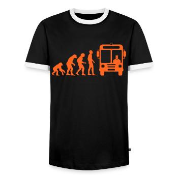 Bus chauffeur de bus chauffeur de bus cadeau singe homme - T-shirt contrasté Homme - noir/blanc - Devant - AI Model Female 172 light (172cm) & AI Model Male 178 light (178cm)
