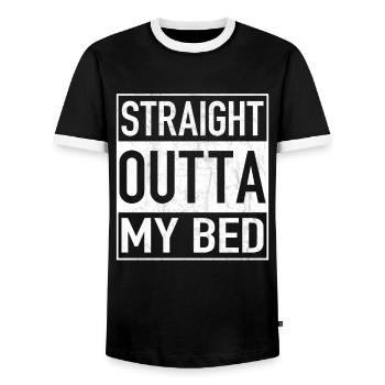 Straight Outta MY BED - T-shirt contrasté Homme - noir/blanc - Devant - AI Model Female 172 light (172cm) & AI Model Male 178 light (178cm)