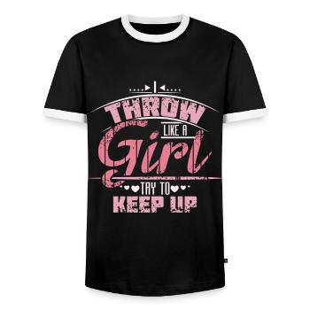 speerwurf girl - T-shirt contrasté Homme - noir/blanc - Devant - AI Model Female 172 light (172cm) & AI Model Male 178 light (178cm)