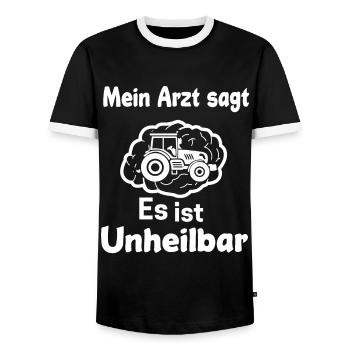 Traktor Geschenk Landwirtschaft Acker Feldarbeit - Männer Kontrast-T-Shirt - Schwarz/Weiß - Vorne - AI Model Female 172 light (172cm) & AI Model Male 178 light (178cm)