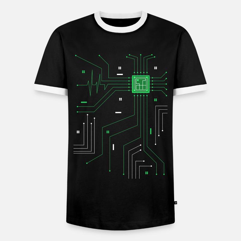 Admin Administrator CPU Computer Herz - Männer Kontrast-T-Shirt - Schwarz/Weiß