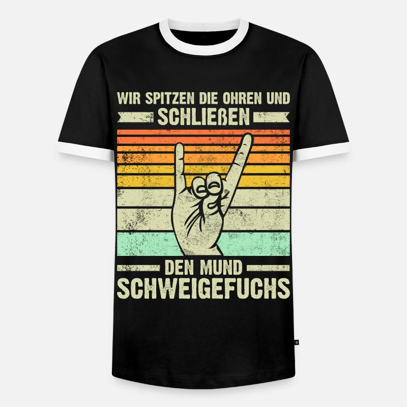 Lehrer Schweigefuchs Schule Geschenk - Männer Kontrast-T-Shirt - Schwarz/Weiß