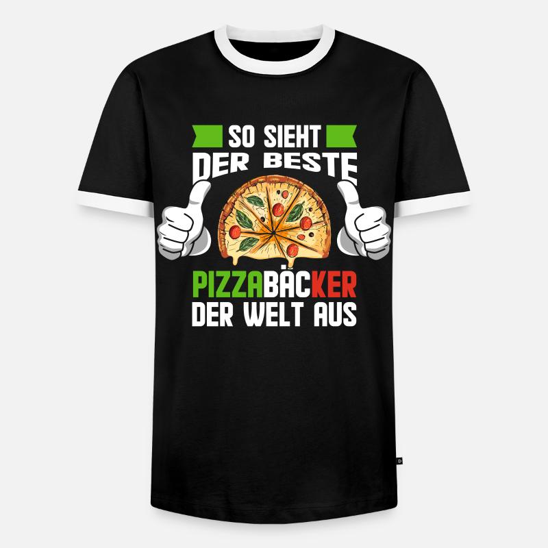 Weltbester Pizzabäcker Geschenkidee - Männer Kontrast-T-Shirt - Schwarz/Weiß