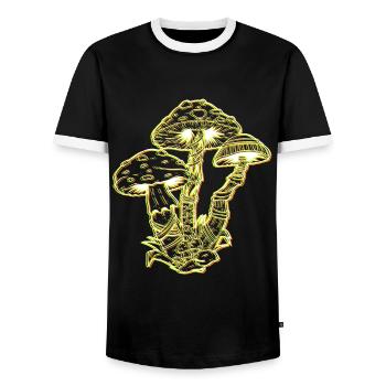 LSD Party Drogen Pilze Acid - Männer Kontrast-T-Shirt - Schwarz/Weiß - Vorne - AI Model Female 172 light (172cm) & AI Model Male 178 light (178cm)
