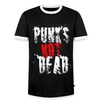 Punk is not Dead Punks Rock Punker Rockmusik - T-shirt contrasté Homme - noir/blanc - Devant - AI Model Female 172 light (172cm) & AI Model Male 178 light (178cm)