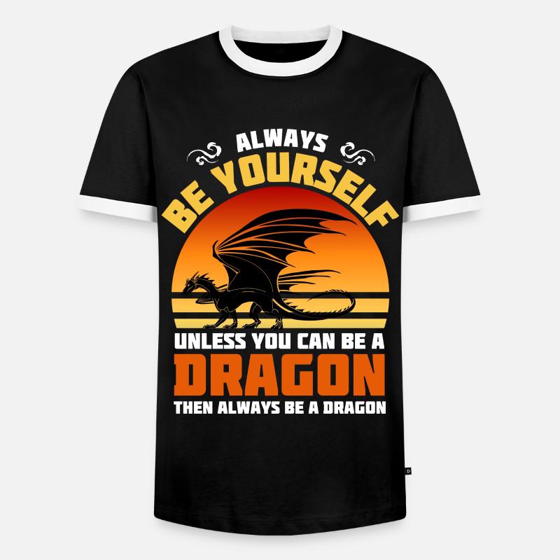Sei immer du selbst, es sei denn, du kannst ein Drache sein - Männer Kontrast-T-Shirt - Schwarz/Weiß