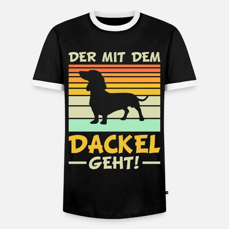Dackel Geschenke | Lustiger Dackel Spruch - Männer Kontrast-T-Shirt - Schwarz/Weiß