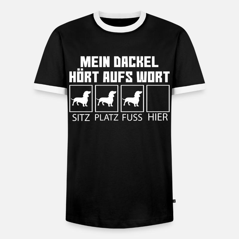 Dackel Geschenke - Männer Kontrast-T-Shirt - Schwarz/Weiß