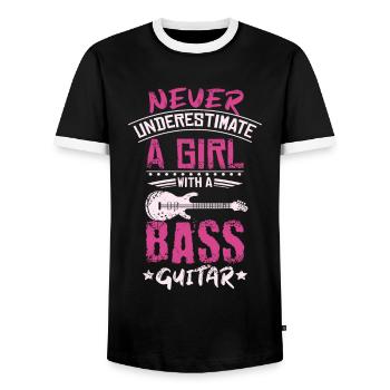 Bass Girl - T-shirt contrasté Homme - noir/blanc - Devant - AI Model Female 172 light (172cm) & AI Model Male 178 light (178cm)