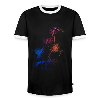 Colorful Running - Men's Ringer Shirt - black/white - Front - AI Model Female 172 light (172cm) & AI Model Male 178 light (178cm)