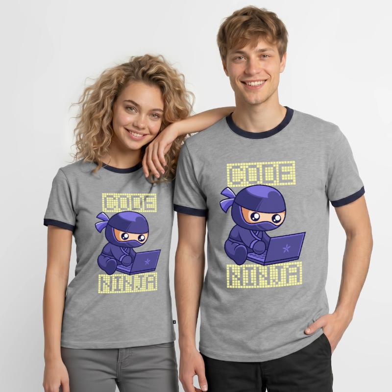 Code Ninja Coder Sofware Entwickler Programmierer Männer Kontrast-T-Shirt