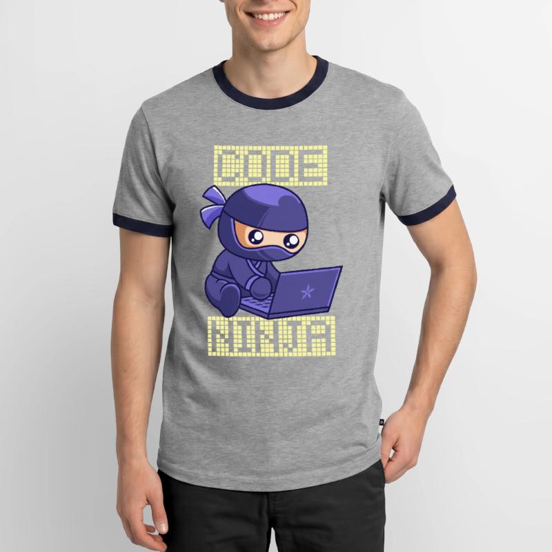 Code Ninja Coder Sofware Entwickler Programmierer Männer Kontrast-T-Shirt