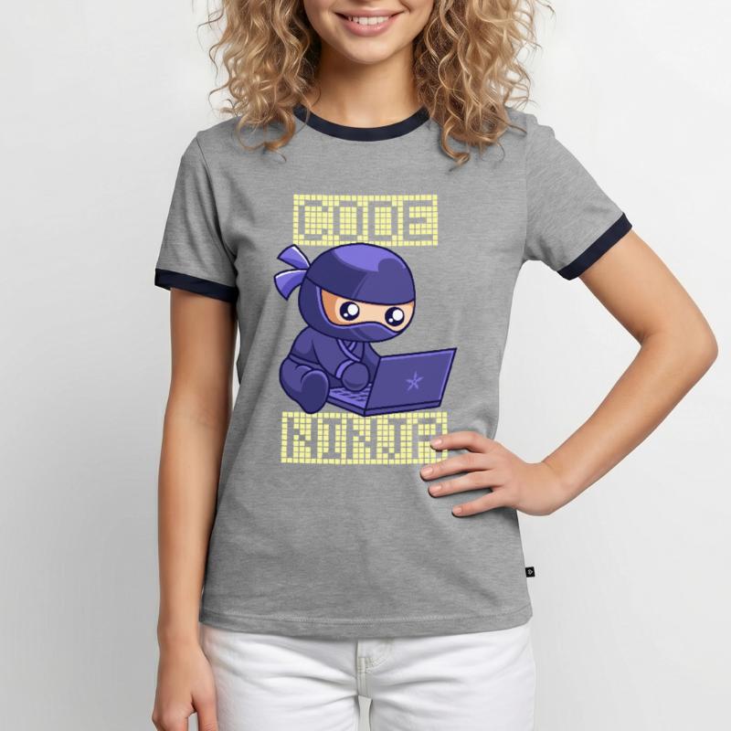 Code Ninja Coder Sofware Entwickler Programmierer Männer Kontrast-T-Shirt