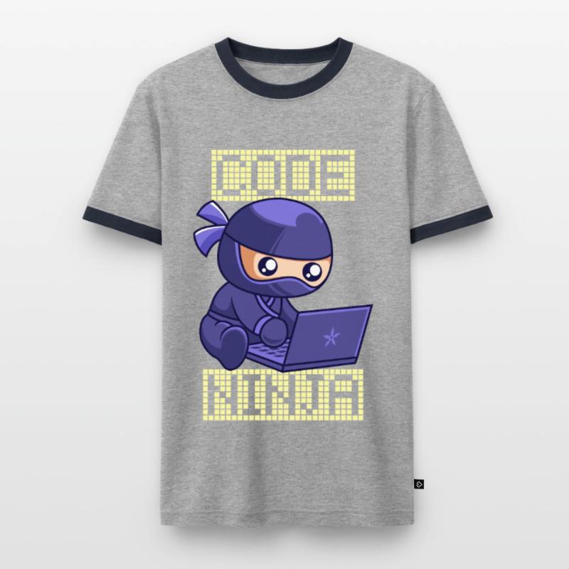 Code Ninja Coder Sofware Entwickler Programmierer Männer Kontrast-T-Shirt