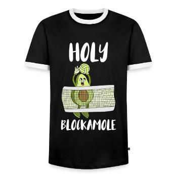 Holy Blockamole Volleyball Block Sport - Männer Kontrast-T-Shirt - Schwarz/Weiß - Vorne - AI Model Female 172 light (172cm) & AI Model Male 178 light (178cm)