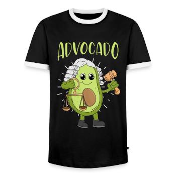 Law Avocado Advocado Lawyers Gift Student - Men's Ringer Shirt - black/white - Front - AI Model Female 172 light (172cm) & AI Model Male 178 light (178cm)