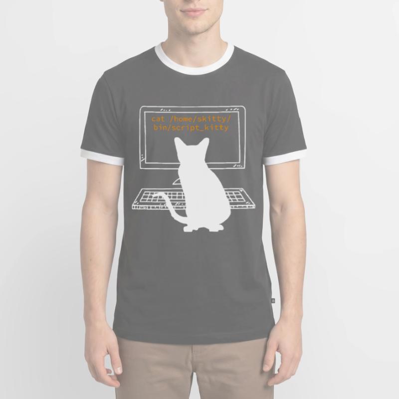 Propriétaire de chat Programmeur de chat Informatique T-shirt contrasté Homme